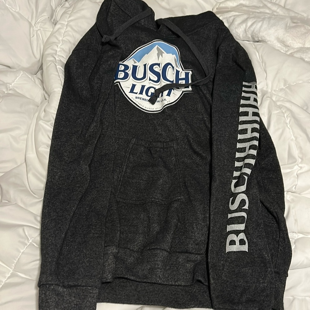 Hoodie holds beer